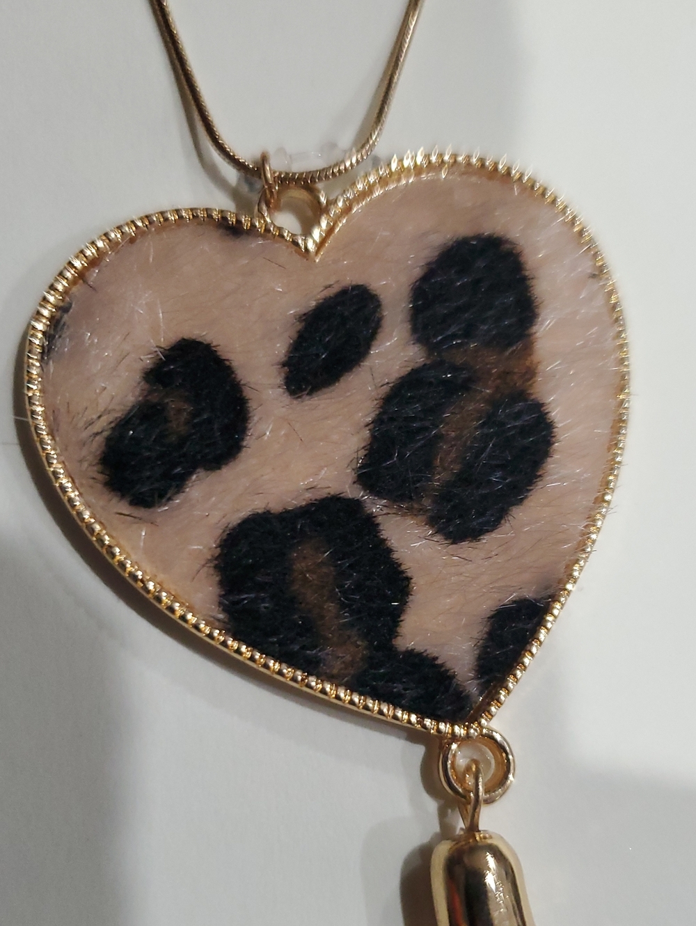 Lucky Brand heart shaped calf hair dangle earring & fringe pendant necklace set - Picture 3 of 8